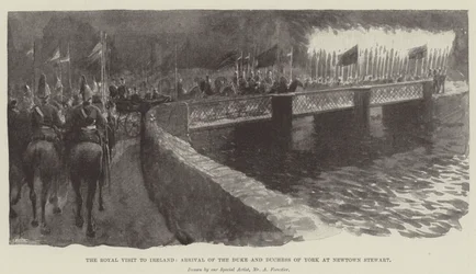 Het Koninklijk Bezoek aan Ierland, Aankomst van de Hertog en Hertogin van York in Newtown Stewart